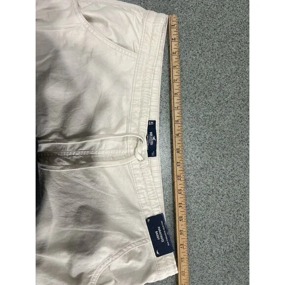 Hollister Adjustable Rise Parachute Baggy Utility Pants Cream Y2K Men XL NEW - Picture 3 of 13